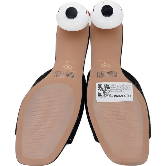 Hello Kitty x Katy Perry Rhinestone Heeled Slide Sandals Black Women 11M - Picture 6 of 6